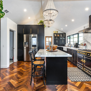 McAdams - Encino - Black & Brass Kitchen Remodeling