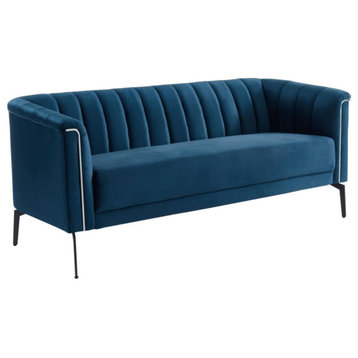Vanna Modern Blue Fabric Sofa