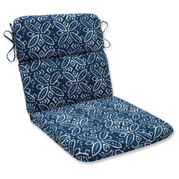 Outdoor/Indoor Merida Indigo Rounded Corners Chair Cushion