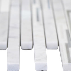 White Carrara Matte Random Brick Pattern Marble Stone Tiles - Home Accessories & Decor