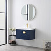 Floating Bathroom Vanity with Sink, Wood Bathroom Vanity Cabinet, Blue, 30"