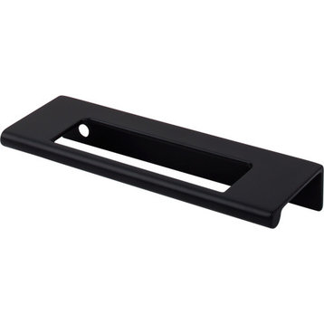Top Knobs  -  Europa Cut Out Tab Pull 3 3/4" (c-c) - Flat Black