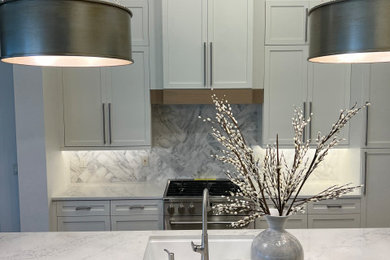 Example of a beach style kitchen design in Tampa