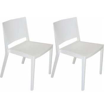 Mod Made Elio Chair, White, Set Of 2