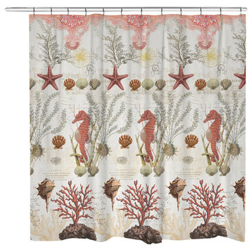 Ornate Coral Shower Curtain