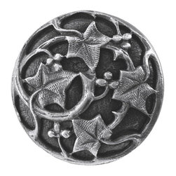 Inviting Home Inc. - Ivy With Berries Knob, Antique-Style Pewter - Cabinet And Drawer Knobs
