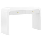 Meridian Furniture - Artisto Console Table, White - Make organizing a stylish affair when you bring home this Artisto console table. This beautiful console table features an elegantly eye-catching design with its rich wood veneer white finish and its textured drawer front designs. Two drawers give you oodles of room for storing items out of sight and out of mind, and the roomy drawers make sure that organizational power is at your fingertips. For versatility, both gold and chrome handles are included with the console table.
