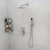 Modern Wall Mounted Shower System with Handheld Shower Pressure Balance Valve, Brushed Nickel, 8"
