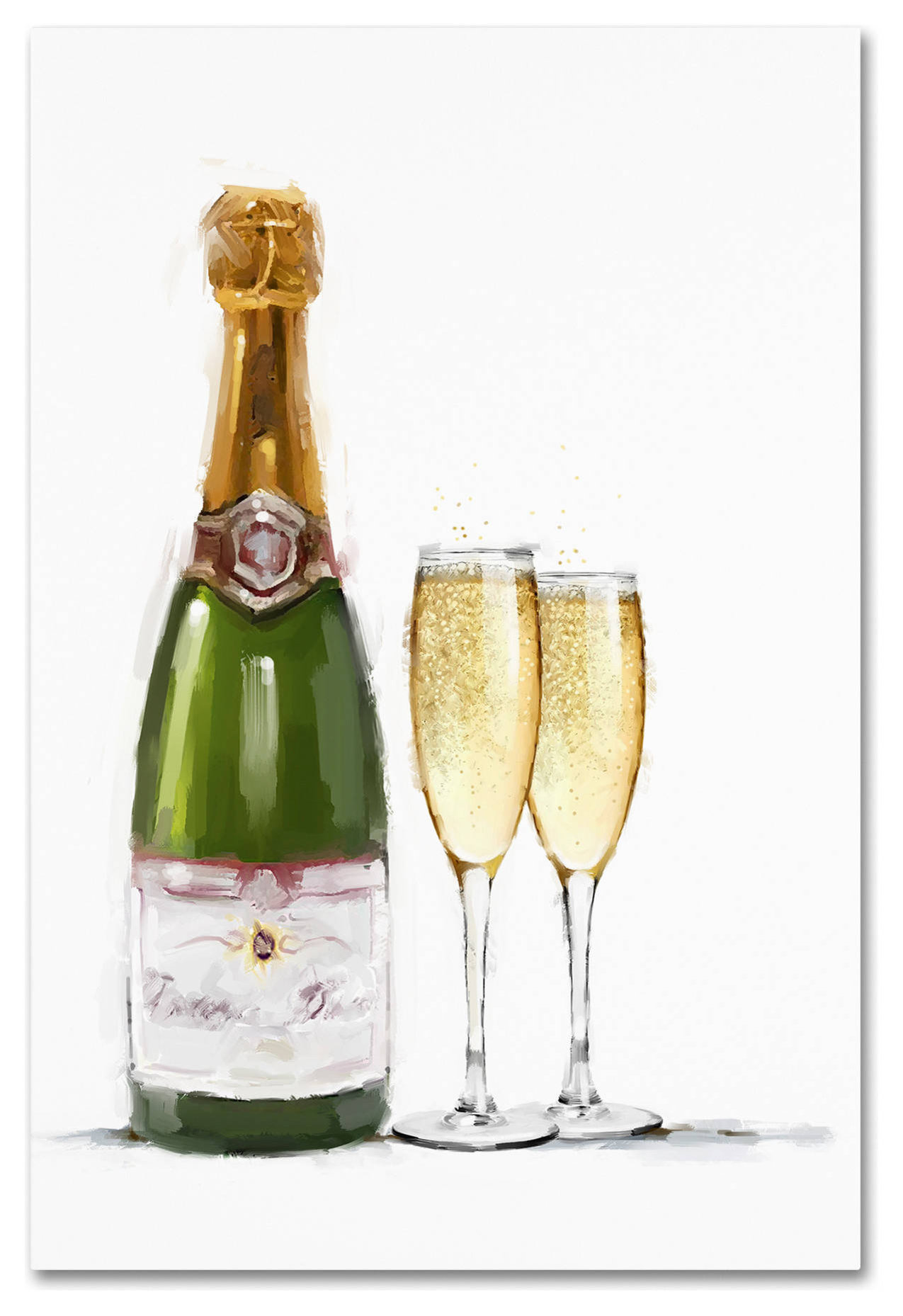 The Macneil Studio 'Champagne Bottle and Glasses' Canvas Art, 32
