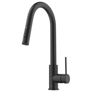 Oletto Pull-Down 1-Hole Kitchen Faucet, Matte Black, Model Kpf-3104mb
