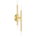Livex Lighting - Satin Brass Mid Century Modern Sconce - An iconic wall sconce, the Soho features a satin brass finish. Ideal for bathrooms, dining room settings or entryways, these space-aged inspired pieces are so versatile they can be incorporated into a variety of interiors.