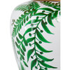 Leafy Decorative Jar or Canister, Green and Gold