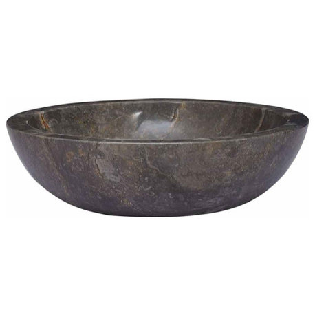 vidaXL Bathroom Basin, Naturally Varied Color, Grey, �15.7''x4.7'', Marble