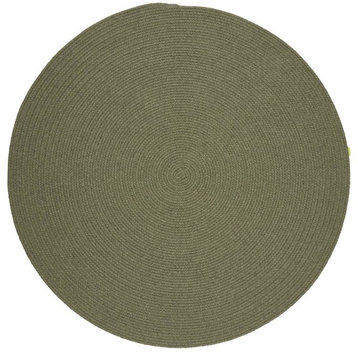Solid Wool Rug, Moss Green, 6' Round