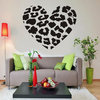 Heart Wall Decals Shape Art Decoration Jungle Leopard Print