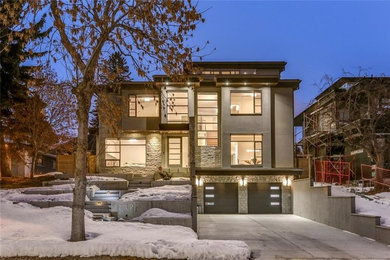 Contemporary exterior home idea in Calgary