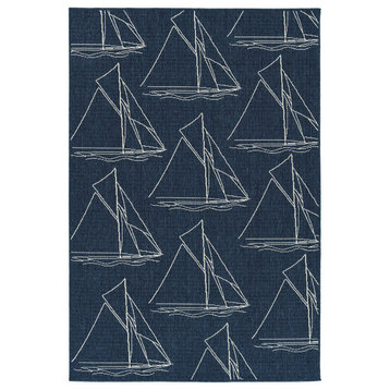 Kaleen Navy Indoor/Outdoor Amalie Rug, 1'9"x3'