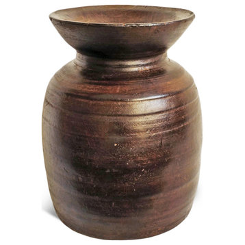 Consigned Vintage Niketa India Wood Carved Pot