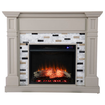 Larams Electric Fireplace With Marble Surround