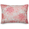 Pink Watercolor Droplets 14x20 Lumbar Pillow
