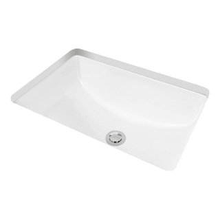 Miseno MNO1713BWH 20" X 16" Rectangular Undermount Bathroom Sink With Rear Overf