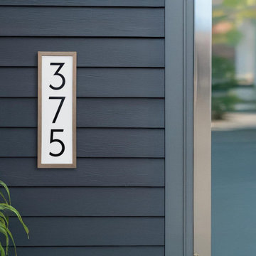 House Number Sign with Decorative Frame