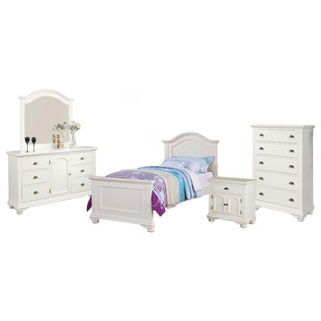 Addison 5-Piece Bed Set, Twin, White