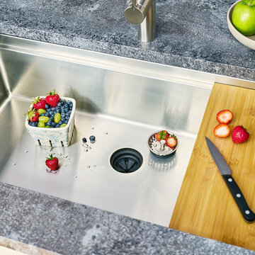 High End Kitchen Sink with patented Seamless Drain defines the high end.