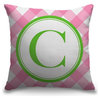 "Letter C - Circle Plaid" Pillow 20"x20"