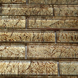 1x3 Glossy Gold Sky Subway Glass Mosaic Tiles - Home Accessories & Decor