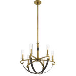 Kichler Lighting - Kichler Lighting 52015NBR Artem - Six Light Meidum Chandelier - The Artem 26 inch 6 light chandelier features a ruArtem Six Light Meid Natural Brass Clear  *UL Approved: YES Energy Star Qualified: YES ADA Certified: n/a  *Number of Lights: Lamp: 6-*Wattage:60w B bulb(s) *Bulb Included:No *Bulb Type:B *Finish Type:Natural Brass