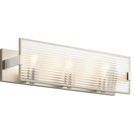 Kichler Lighting 55007SN Logan - 3 Light Linear Bath Vanity Approved For Damp Lo