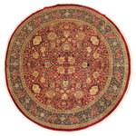 Bareen's Designer Rugs - Antique Kashan Vegetable Dye Florance Red Blue Wool Rug - 12'3 x 12'3 - Designed with mesmerizing intricacy and gorgeous color palette, this hand-knotted masterpiece demonstrates the beauty and electrifying thrill of Pak Persian art. These meticulously handcrafted Pak-Persian rug is made with pure wool and features breathtaking traditional and transitional designs in beautiful lush color pallet. Known for their intricate designs these rugs are a reproduction of Persian rugs, made in Pakistan with unique Mughal designs. Made by master weavers using the same Persian texture, design and dying technique, we wanted to create the most significant manifestation of the Persian art, life and culture. This rug is most famous for its exceptional quality, incredible designs, patterns and vibrant rich color. Pak-Persian rugs made with Persian weave with high knot counts, which enables the high intricacy and detail found in the patterns are also referred to as State of art, each color adds a rich beautiful detail in the artwork of this rug. The design, color and beautiful chromatic composition with a vibrant sheen with traditional and transitional designs, exude beauty, elegance and quality make this rug a masterpiece of its own.