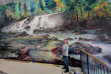 Office Waterfall Mural - UP, Michigan Inspiration