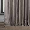 Faux Linen Extra Wide Room Darkening Curtain Single Panel, Mink, 100"x108"