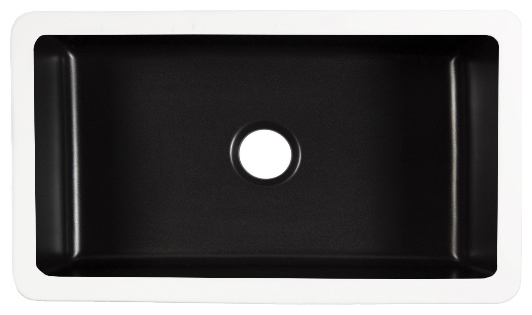 Eden Matte Black Fireclay 31" Single Bowl Undermount Kitchen Sink