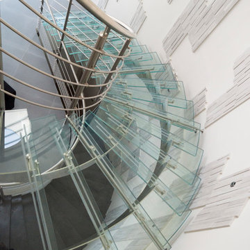 Escalier Hélicoïdal Inox et Verre