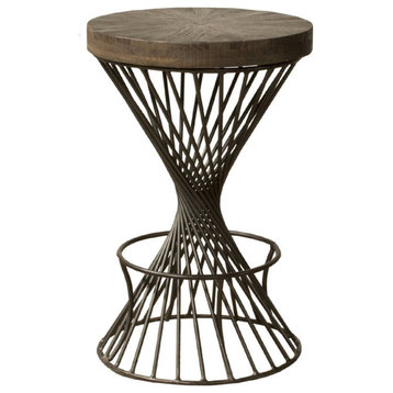 Bowery Hill Modern 26" Wood Modern Counter Stool in Gray Finish
