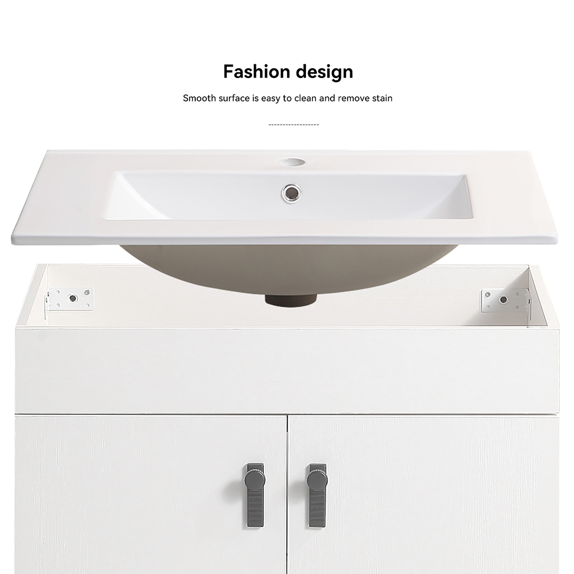 24/30 Inches Plywood Freestanding Bath Vanity Set, Ceramic Sink, 30" X ...