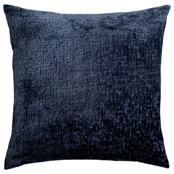 The Pillow Collection Navy Landry Throw Pillow, 18"