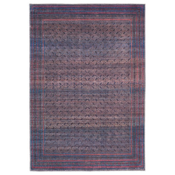 Welch Oriental Machine Washable Charcoal Gray/Pink Rug, 2'x3'