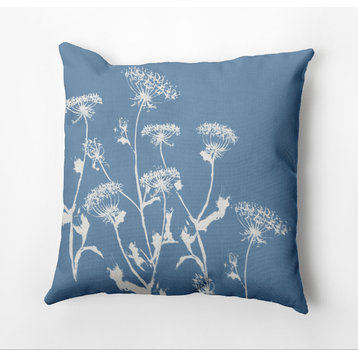 Breezy Wildflower Pillow, Blue, 26"x26"