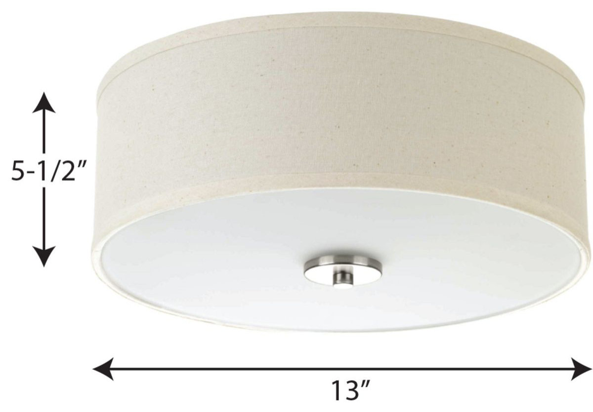 Inspire 2-Light Flush Mount, Brushed Nickel
