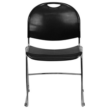 Scranton & Co Stacking Chair with Handle in Black