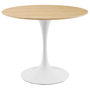 Modway Furniture Lippa 36" Dining Table in White/Natural -EEI-5158-WHI-NAT