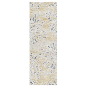 Contemporary Allegory Area Rug, Blonde, Runner 2'0"x6'
