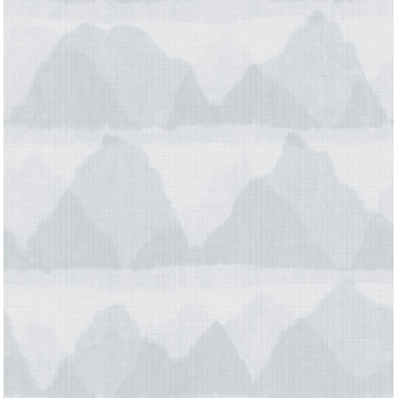 Blue Mountain Peak Peel and Stick String Wallpaper, Gray, Bolt
