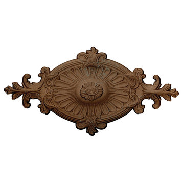 23 1/2"W x 12 1/4"H x 1 1/2"P Quentin Ceiling Medallion, Copper Green Patina
