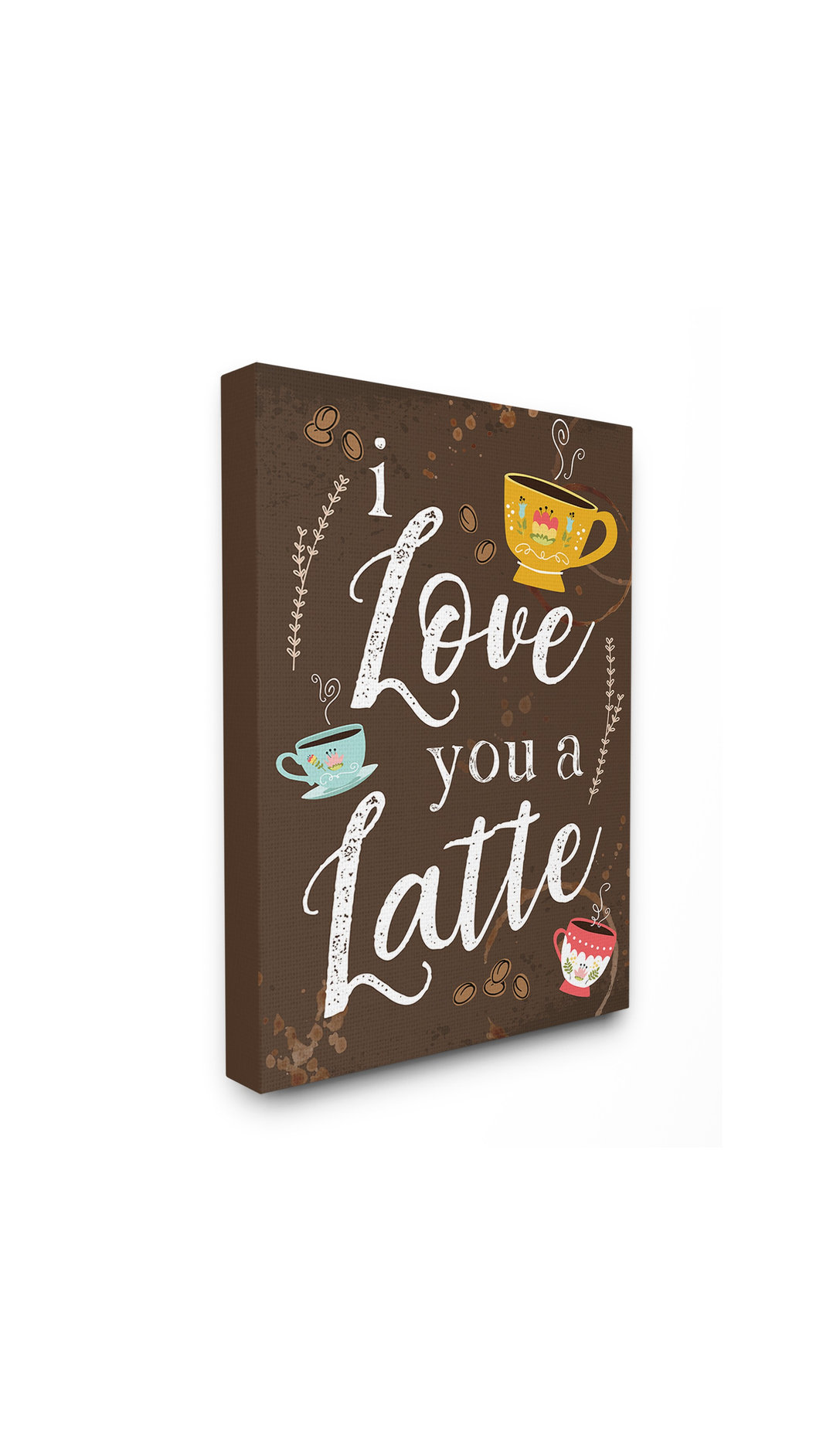 I Love You A Latte Coffee Cups Chalkboard Look Framed Giclee Texturized ...
