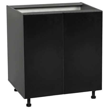27 Base Cabinet High Double Door with Black Matte door